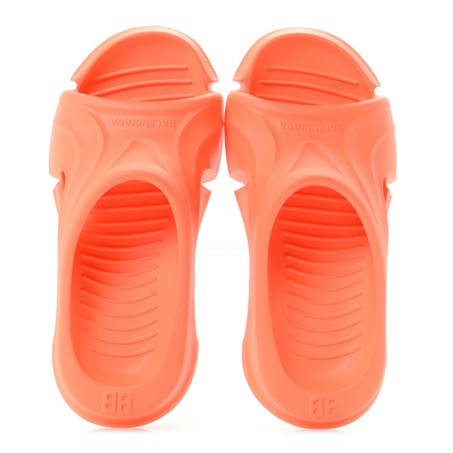Balenciaga Rubber Womens Mold Slide Sandals 38 Fluo Orange 2 of 9