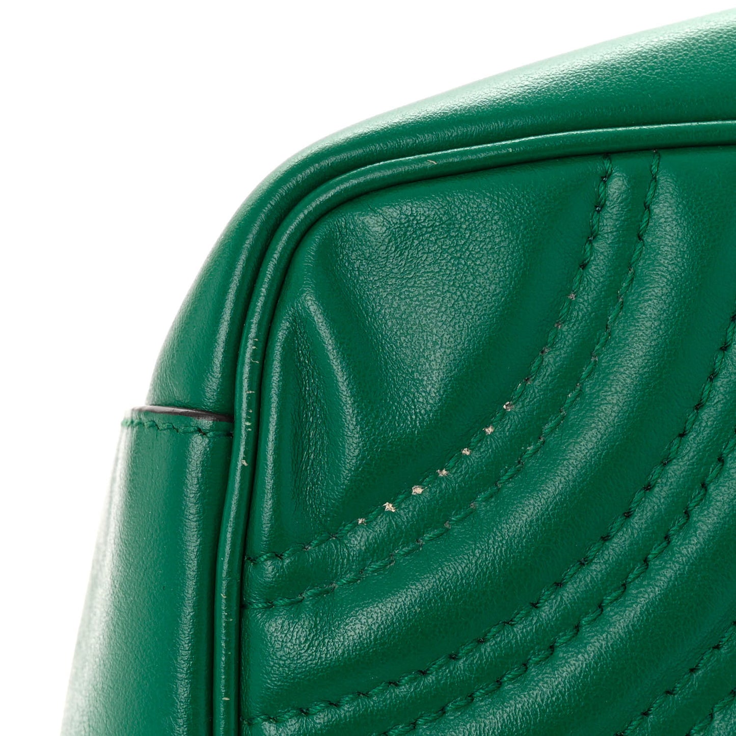 Calfskin Matelasse Small GG Marmont Shoulder Bag Emerald Green