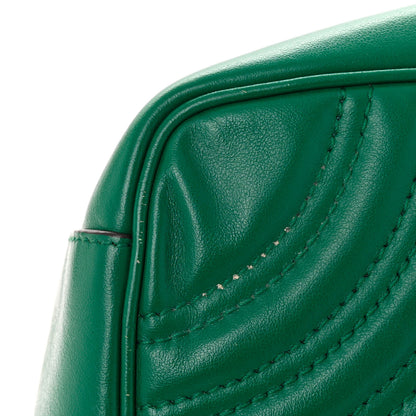 Gucci Calfskin Matelasse Small GG Marmont Shoulder Bag Emerald Green 12 of 14