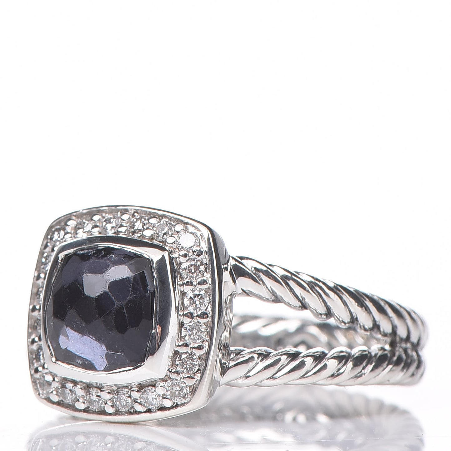 Sterling Silver Diamond Black Orchid 7mm Petite Albion Ring 55 7.25