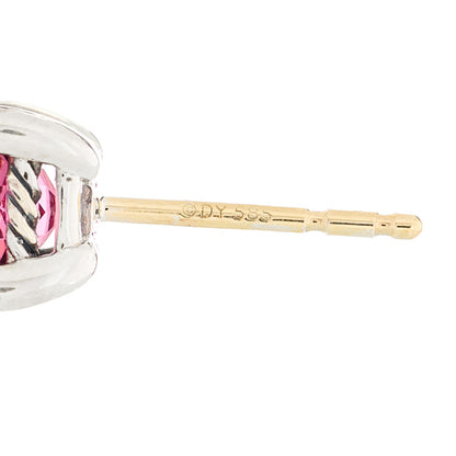 David Yurman Sterling Silver Diamond Rhodolite Petite Chatelaine Earrings 3 of 4