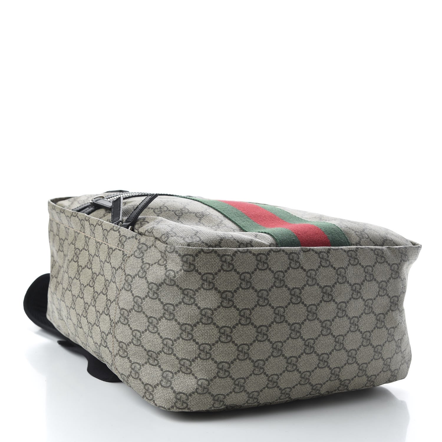 Gucci Soft GG Supreme Monogram Appia Calfskin Web Tote Backpack Beige Ebony Black 3 of 10