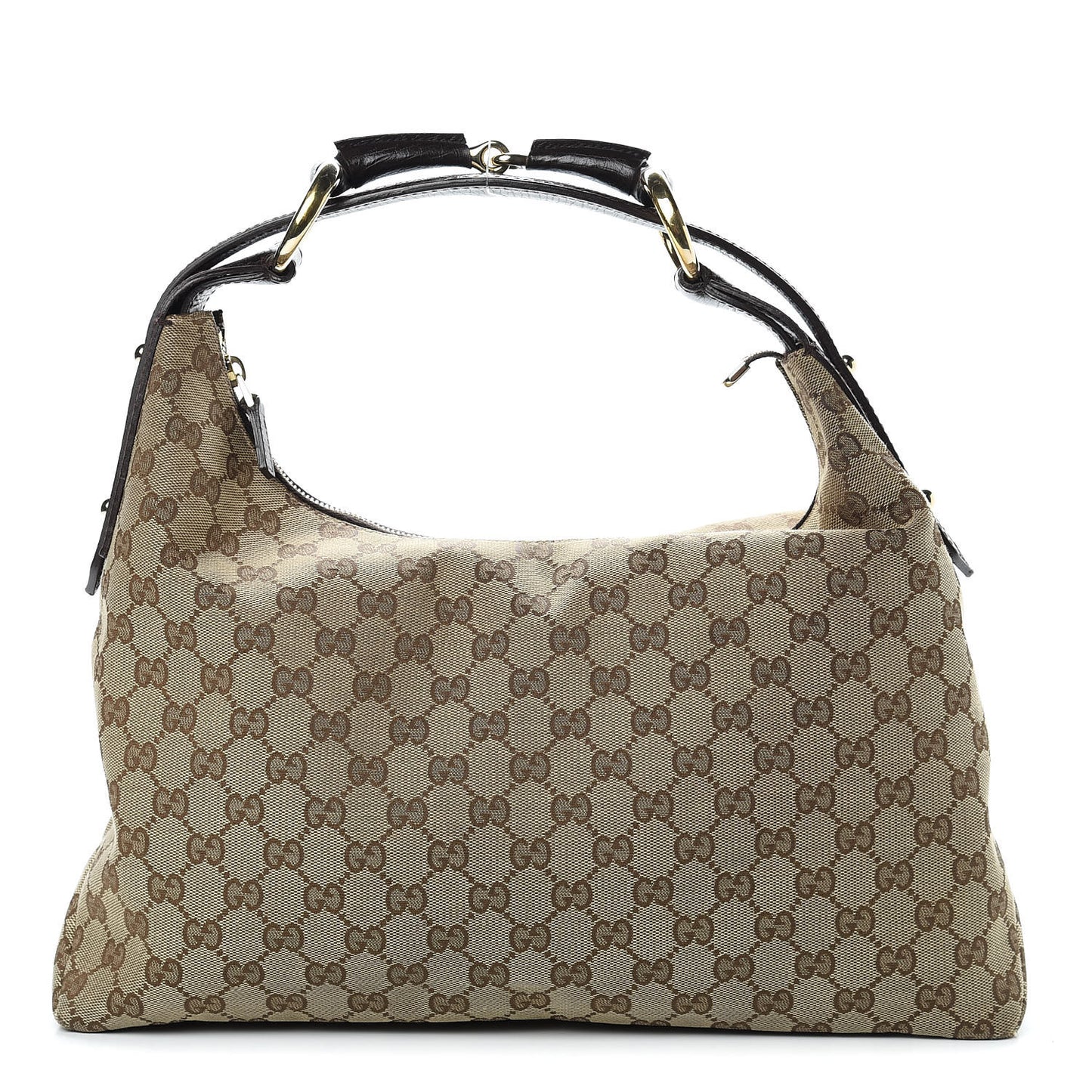 Monogram Medium Horsebit Chain Hobo Dark Brown