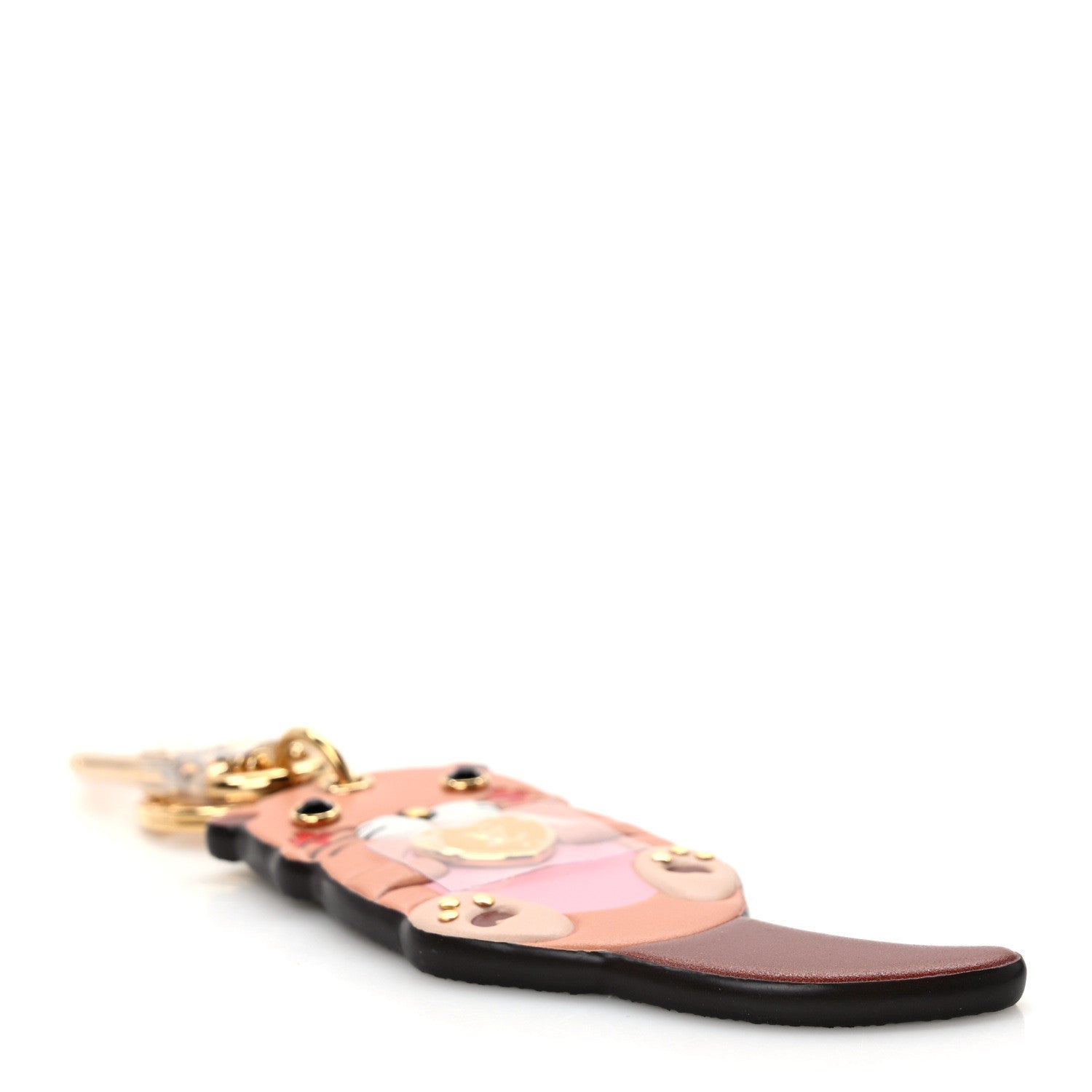 Louis Vuitton Calfskin Monogram LV Animals Otter Bag Charm Key Holder Pink 3 of 4