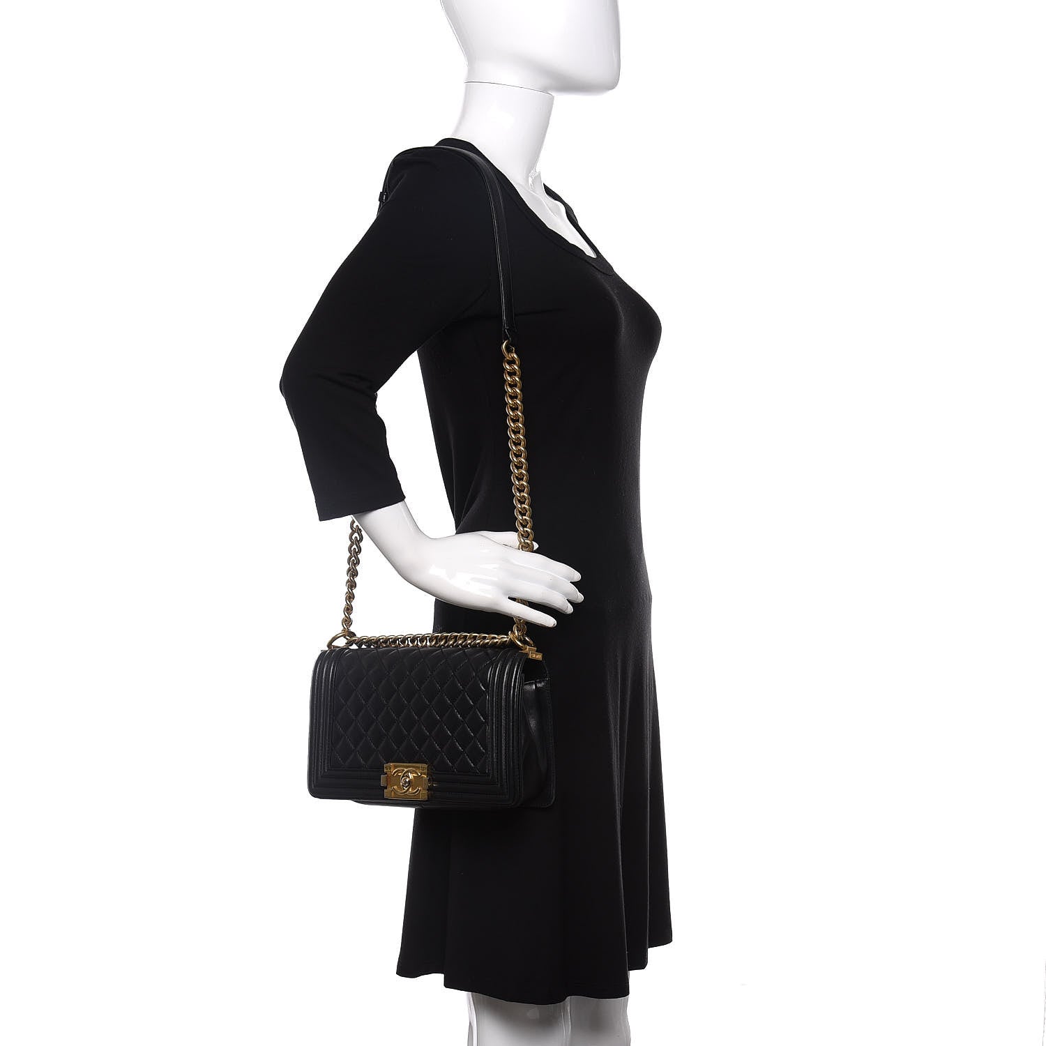 Chanel Lambskin Quilted Medium Boy Flap Black 2 of 13