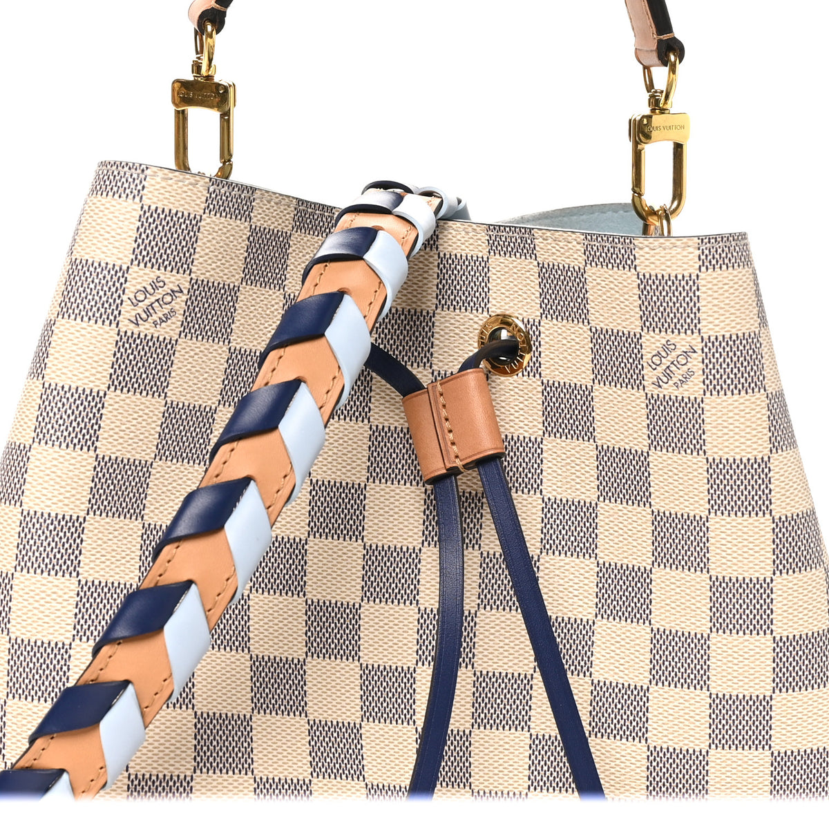 Louis Vuitton Damier Azur Braided Neonoe MM Blue 6 of 8