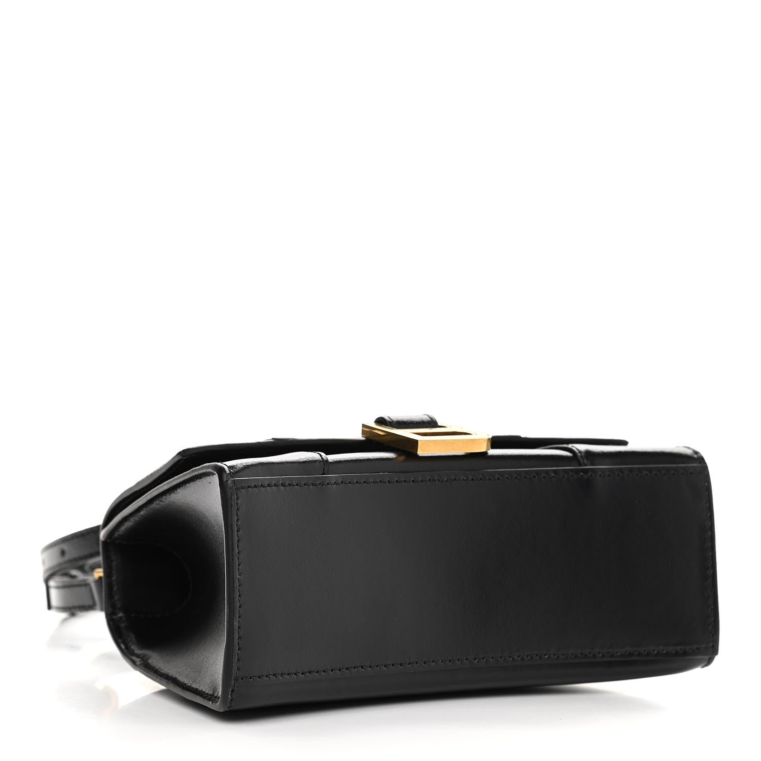 Balenciaga Shiny Box Calfskin Hourglass Top Handle Bag XS Black 4 of 11