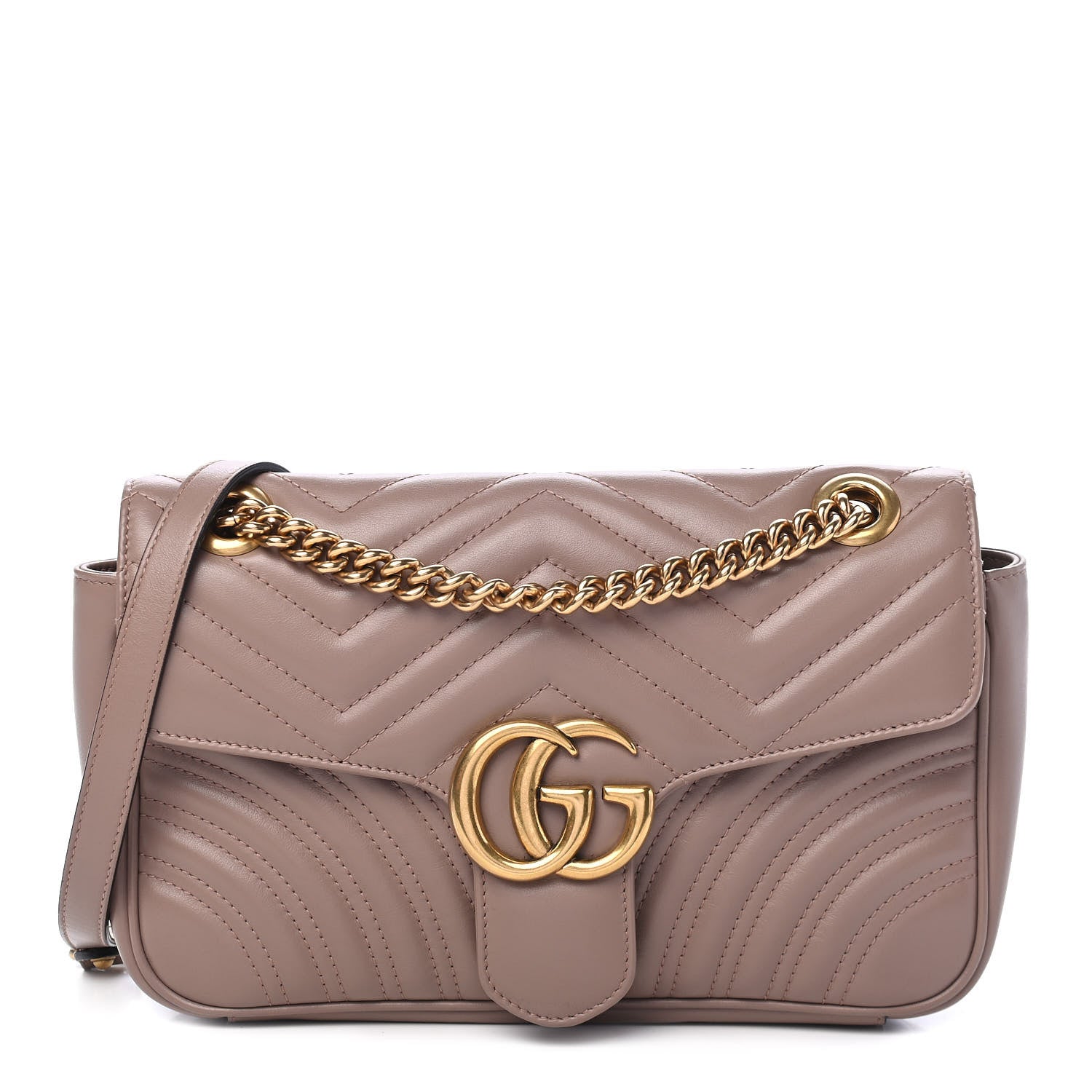 Gucci Calfskin Matelasse Small GG Marmont Shoulder Bag Porcelain Rose 1 of 9