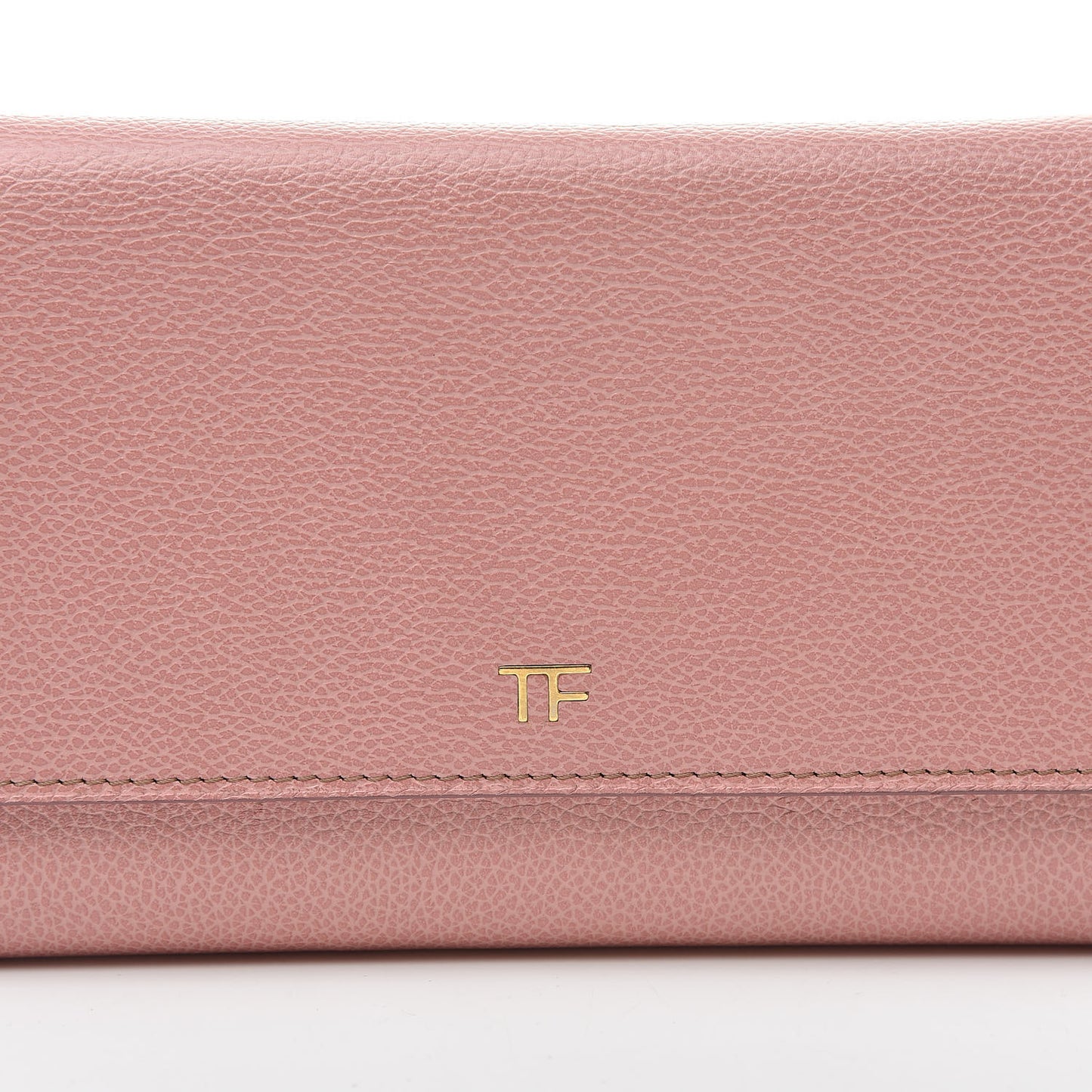Pebbled Calfskin Wallet On Chain Wild Rose