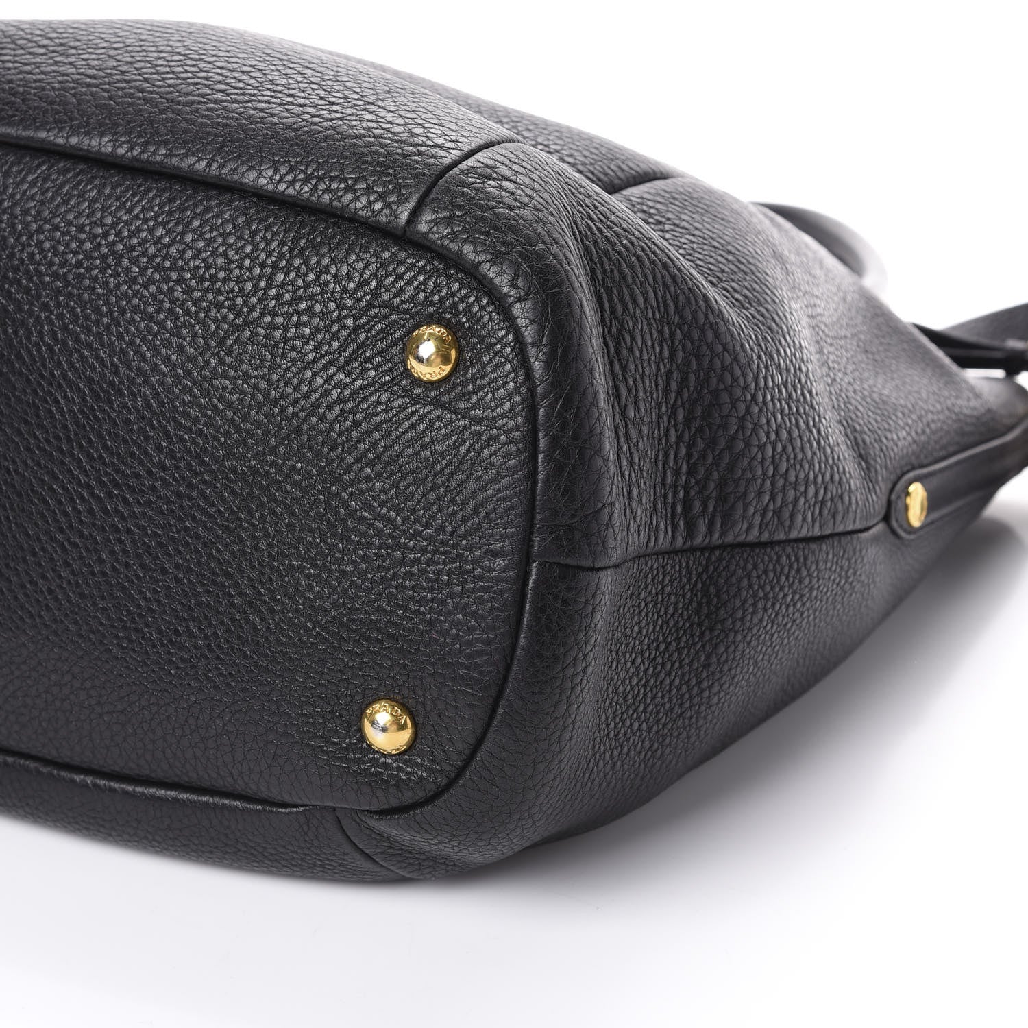 Prada Vitello Daino Side Pocket Tote Black 9 of 9