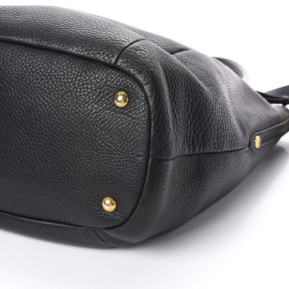 Prada Vitello Daino Side Pocket Tote Black 9 of 9