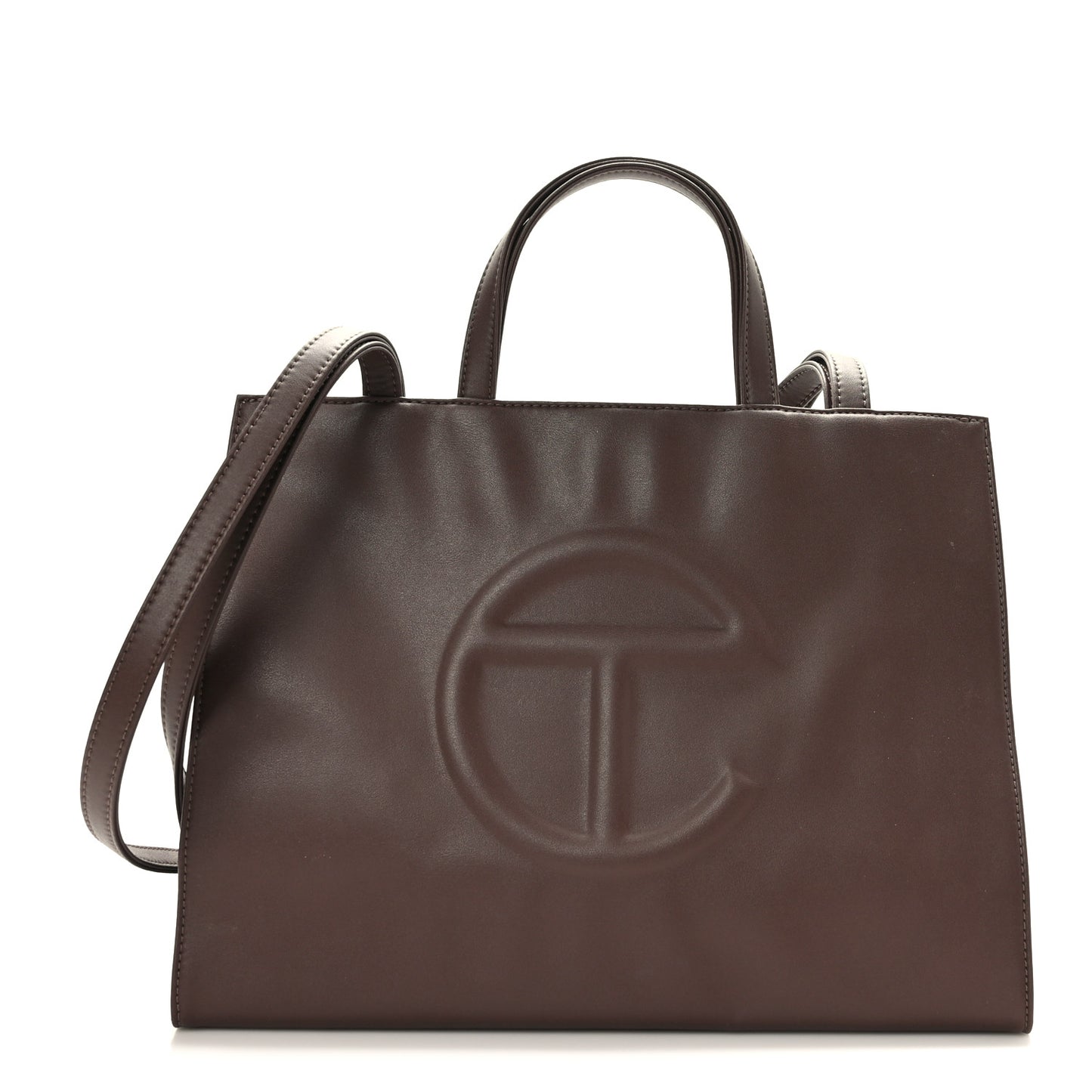 Vegan Leather Medium Shopping Bag Chocolate