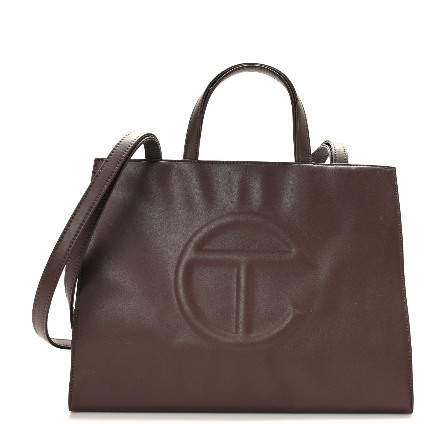 Telfar Vegan Leather Medium Shopping Bag Chocolate 1 of 8