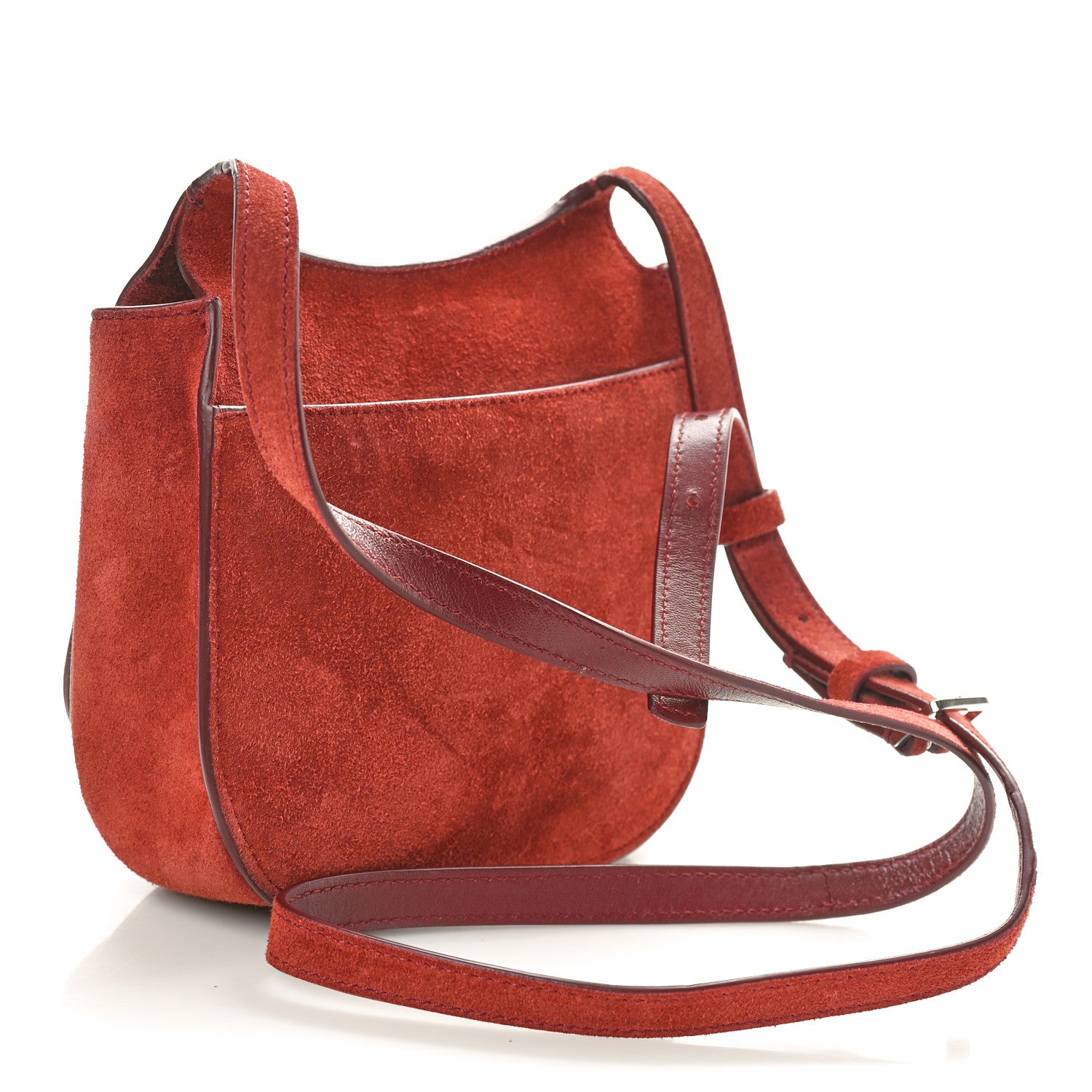 The Row Suede Hunting Bag 7 Dark Vermilion 2 of 9