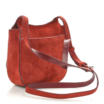 The Row Suede Hunting Bag 7 Dark Vermilion 2 of 9
