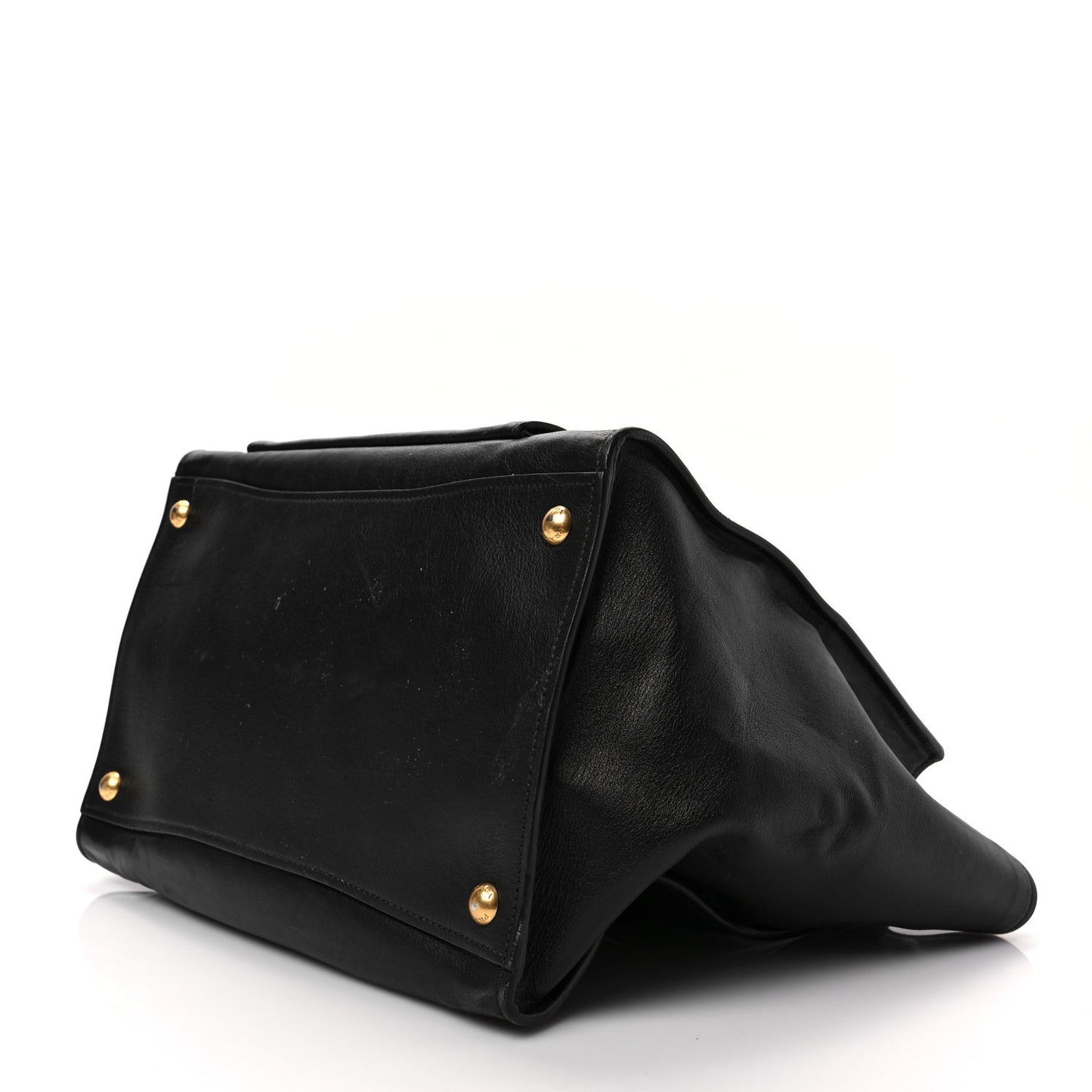 City Calf Front Pocket Tote Black