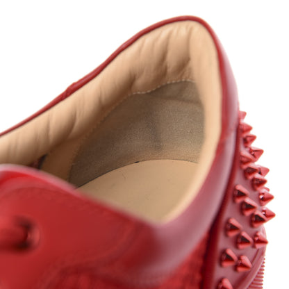 Christian Louboutin Calfskin Mesh Mens Seavaste 2 Flat Sneakers 48 Loubi Red 10 of 13