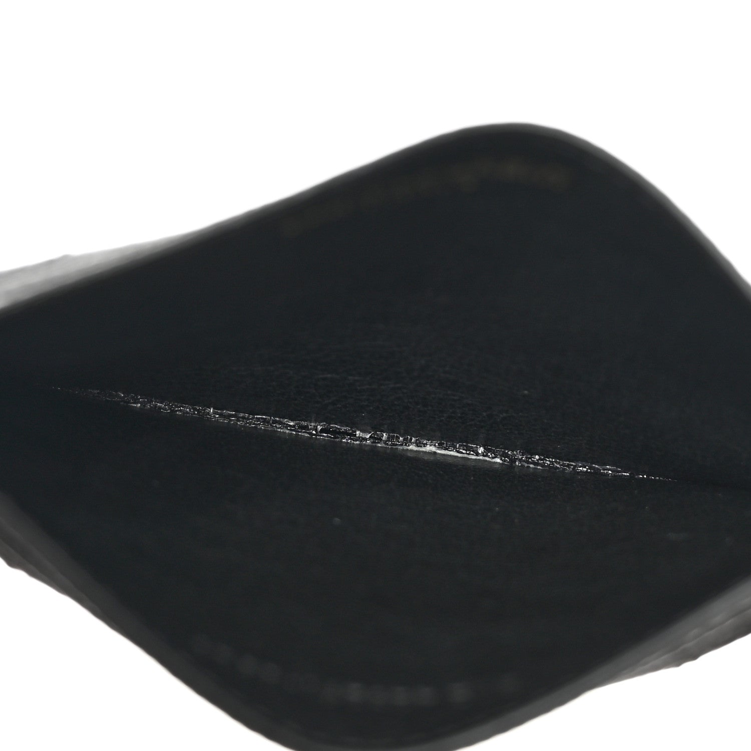 Saint Laurent Grain De Poudre Matelasse Chevron Monogram Credit Card Case Black 5 of 8