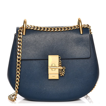 Chloe Grained Lambskin Drew Shoulder Bag Denim Blue 1 of 6