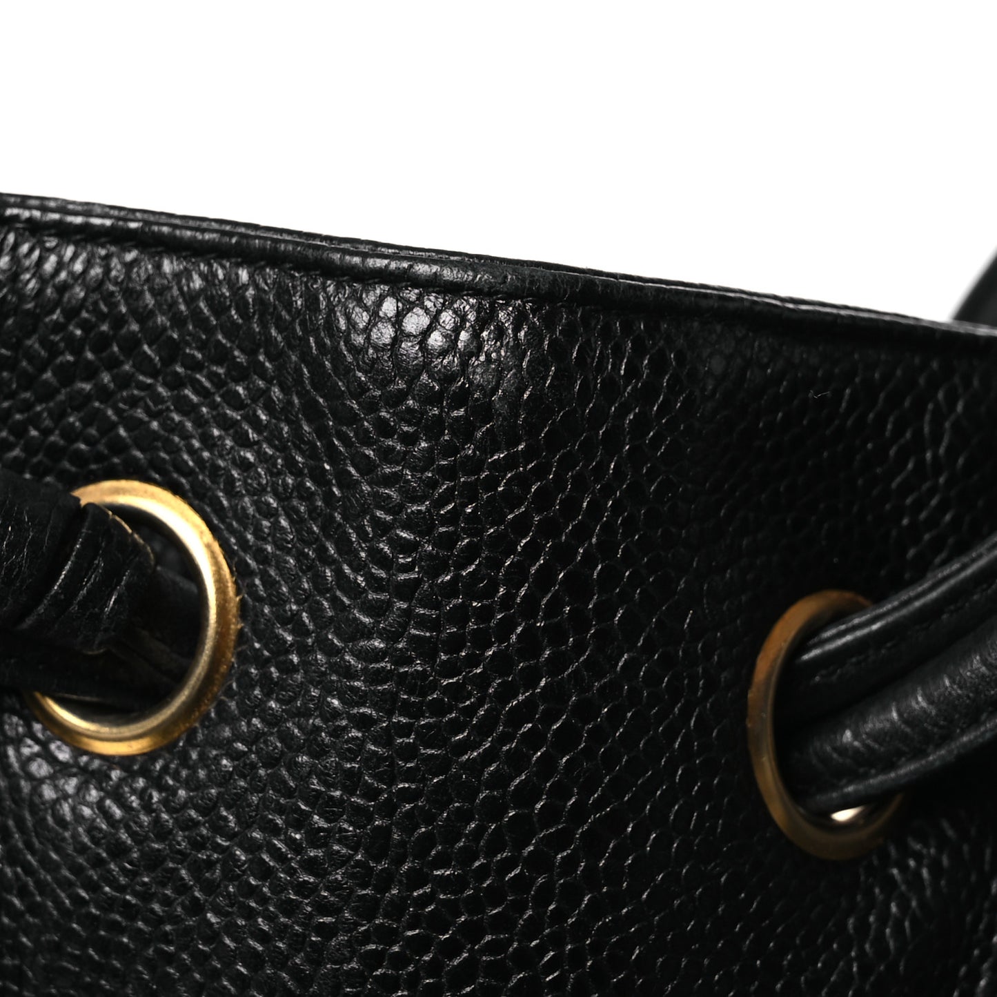Caviar CC Drawstring Shoulder Bag Black