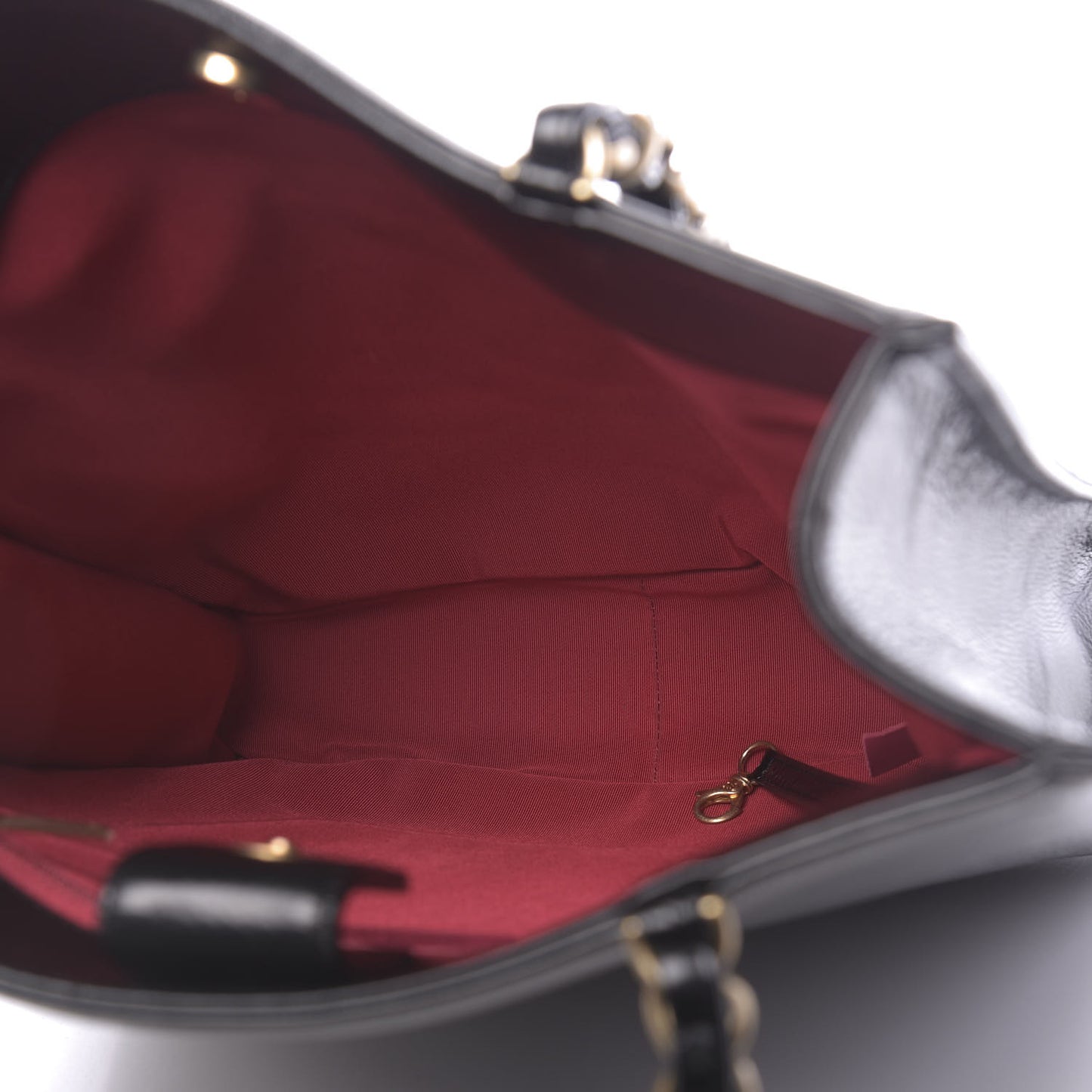 Shiny Aged Calfskin North South Shopping Bag Black
