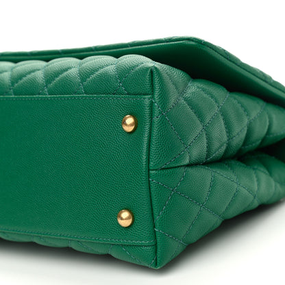 Chanel Caviar Quilted Small Coco Handle Flap Green 10 of 10