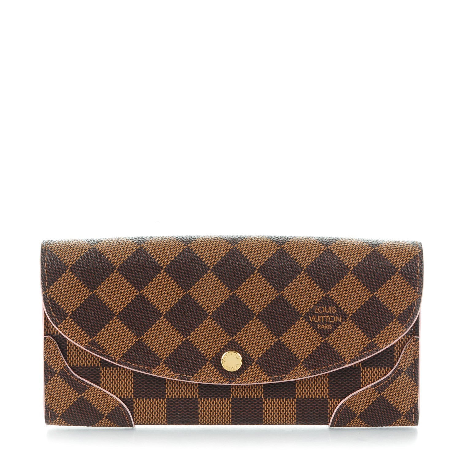 Louis Vuitton Damier Ebene Caissa Wallet Rose Ballerine 1 of 7