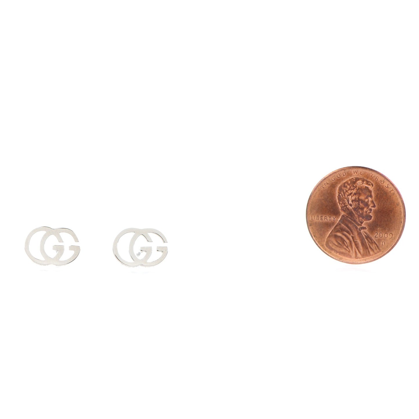 18K White Gold GG Tissue Stud Earrings