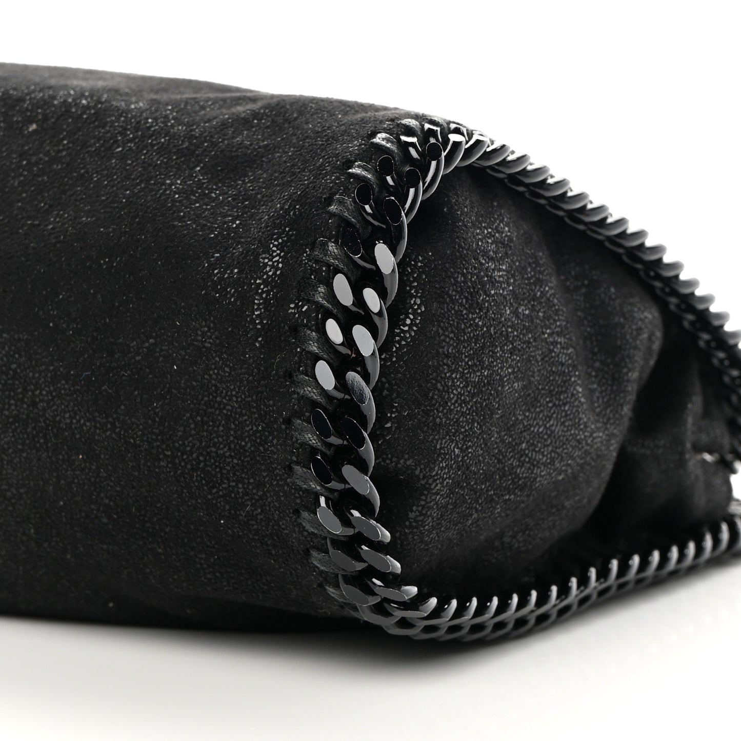 Shaggy Deer Mini Falabella Fold Over Tote Black