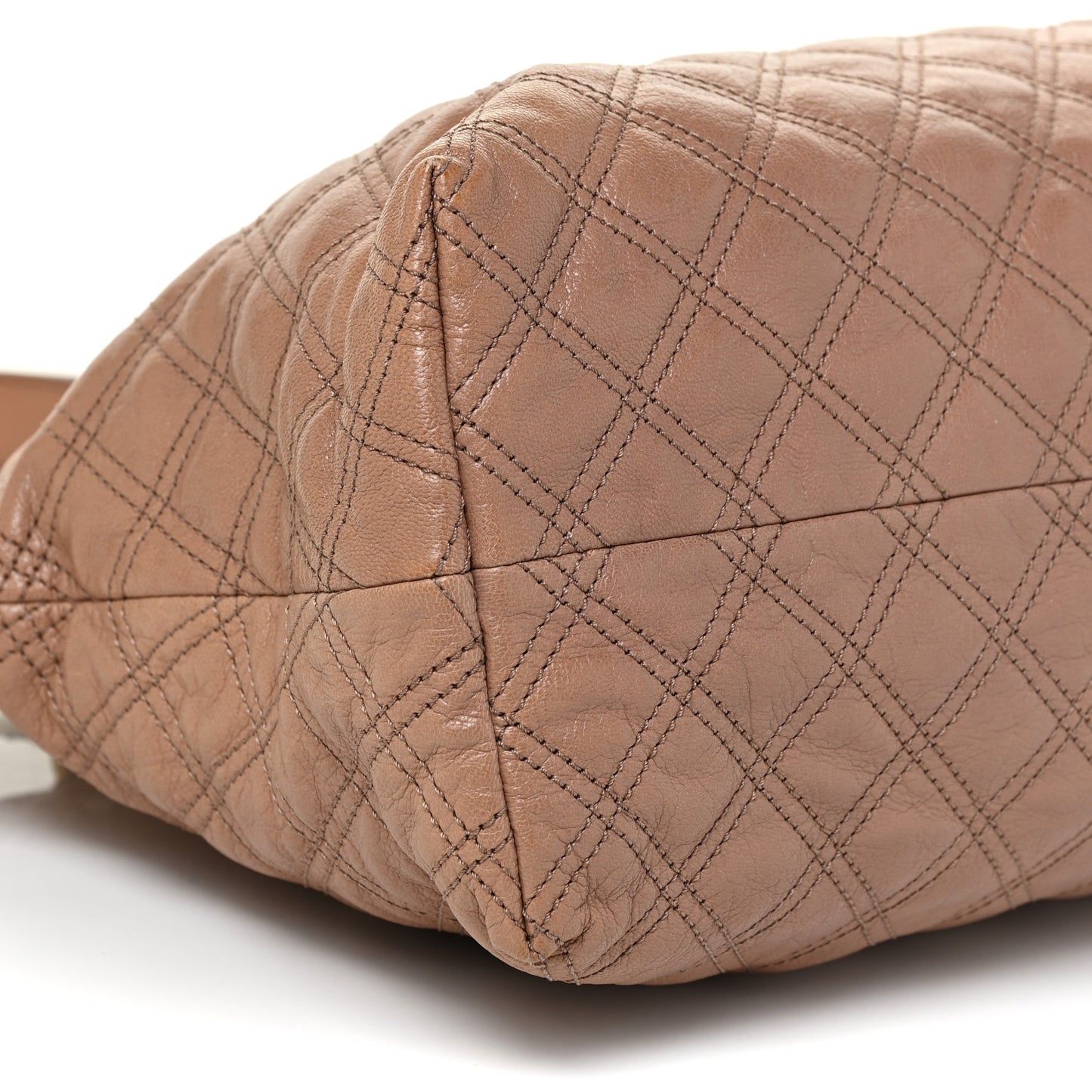 Calfskin Quilted Rio Satchel Tote Bag Brown