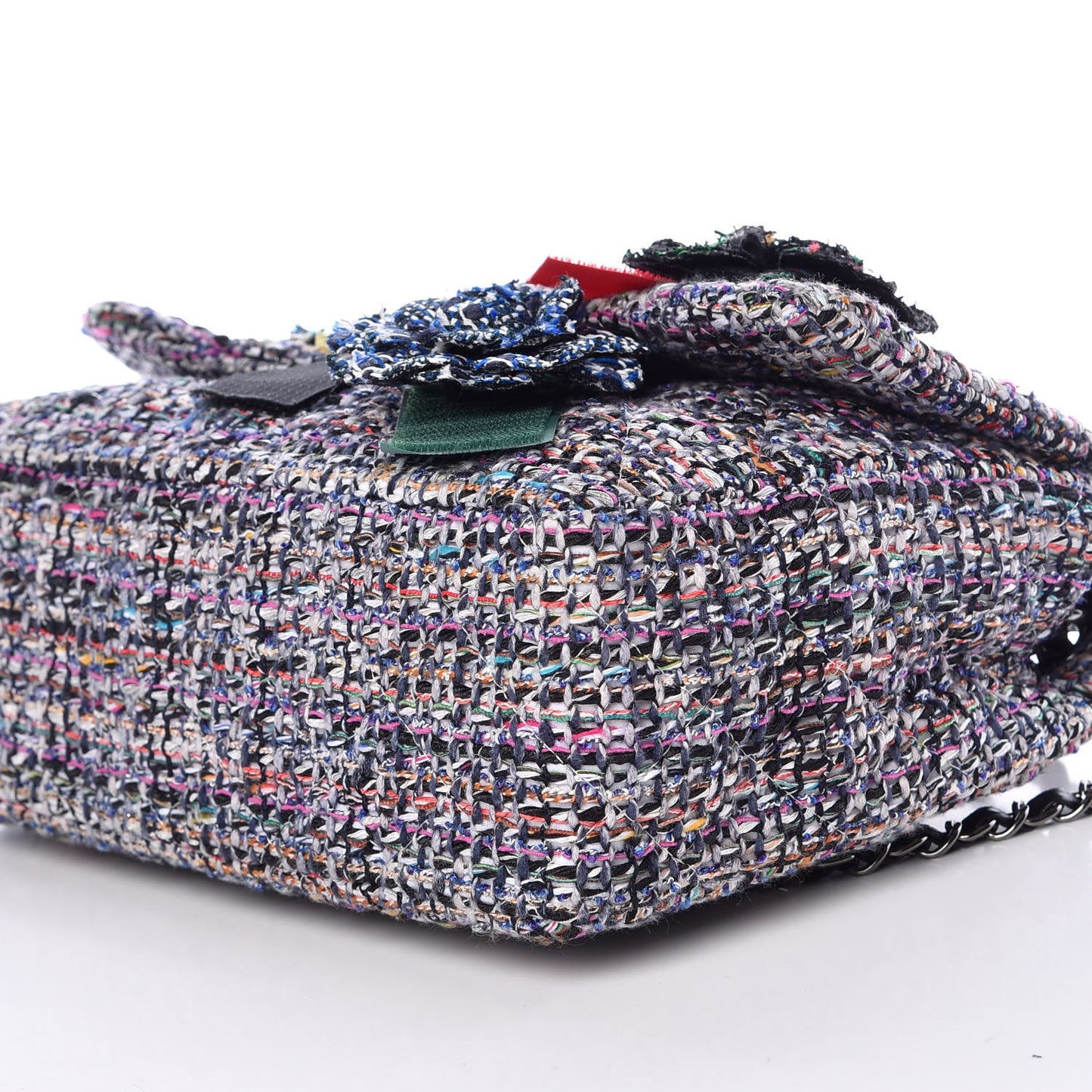 Tweed Camellia Flap Bag Multicolor