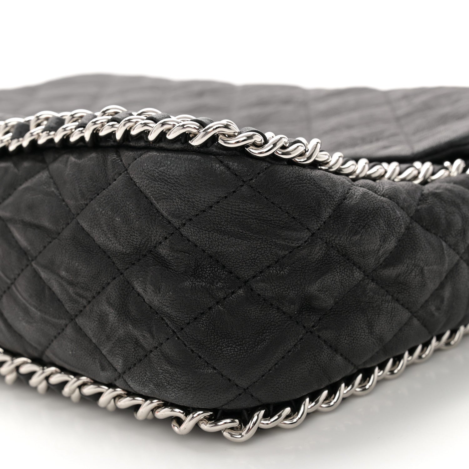 Chanel Washed Lambskin Quilted Maxi Chain Around Flap Black 10 of 10