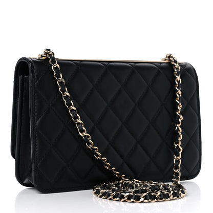 Chanel Lambskin Quilted Trendy CC Wallet On Chain WOC Black 3 of 11