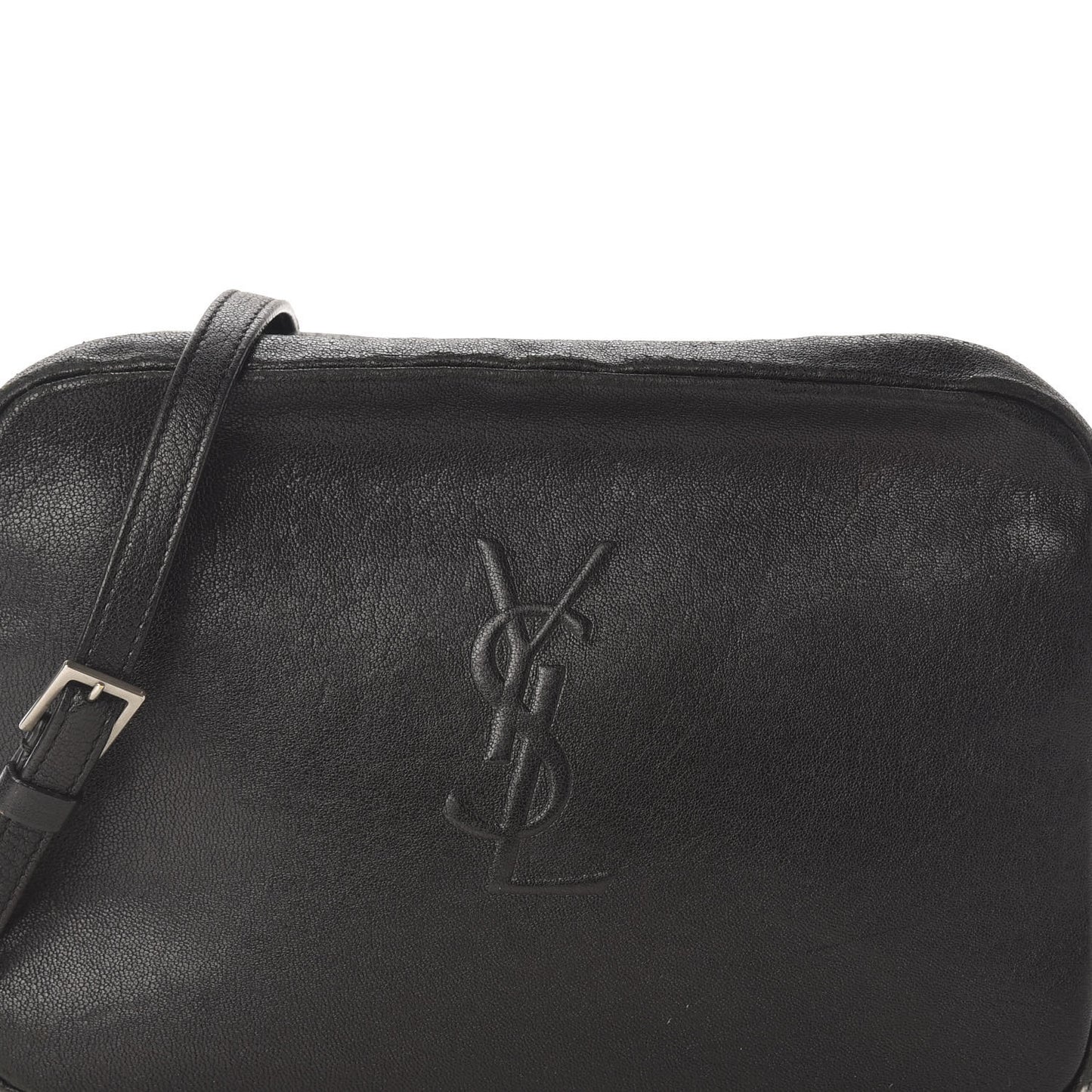 Lambskin Monogram Small Lou Camera Bag Black