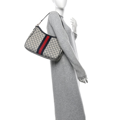 Gucci GG Supreme Monogram Sherry Line Web Hobo Beige Blue 2 of 10