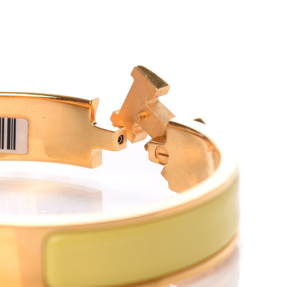 Hermes Enamel Narrow Clic Clac H Bracelet GM Jaune D'Or 5 of 6