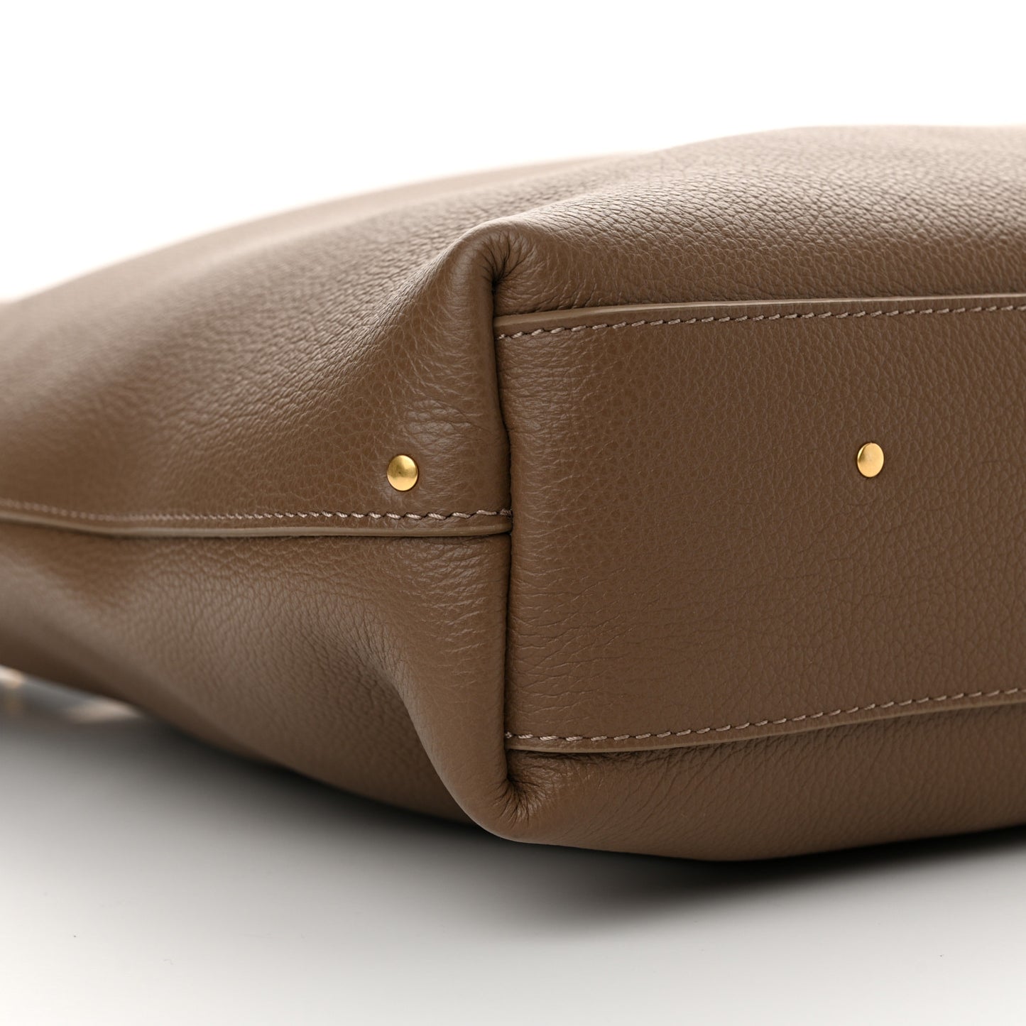 Grained Calfskin Marcie Hobo Tote Dark Nut