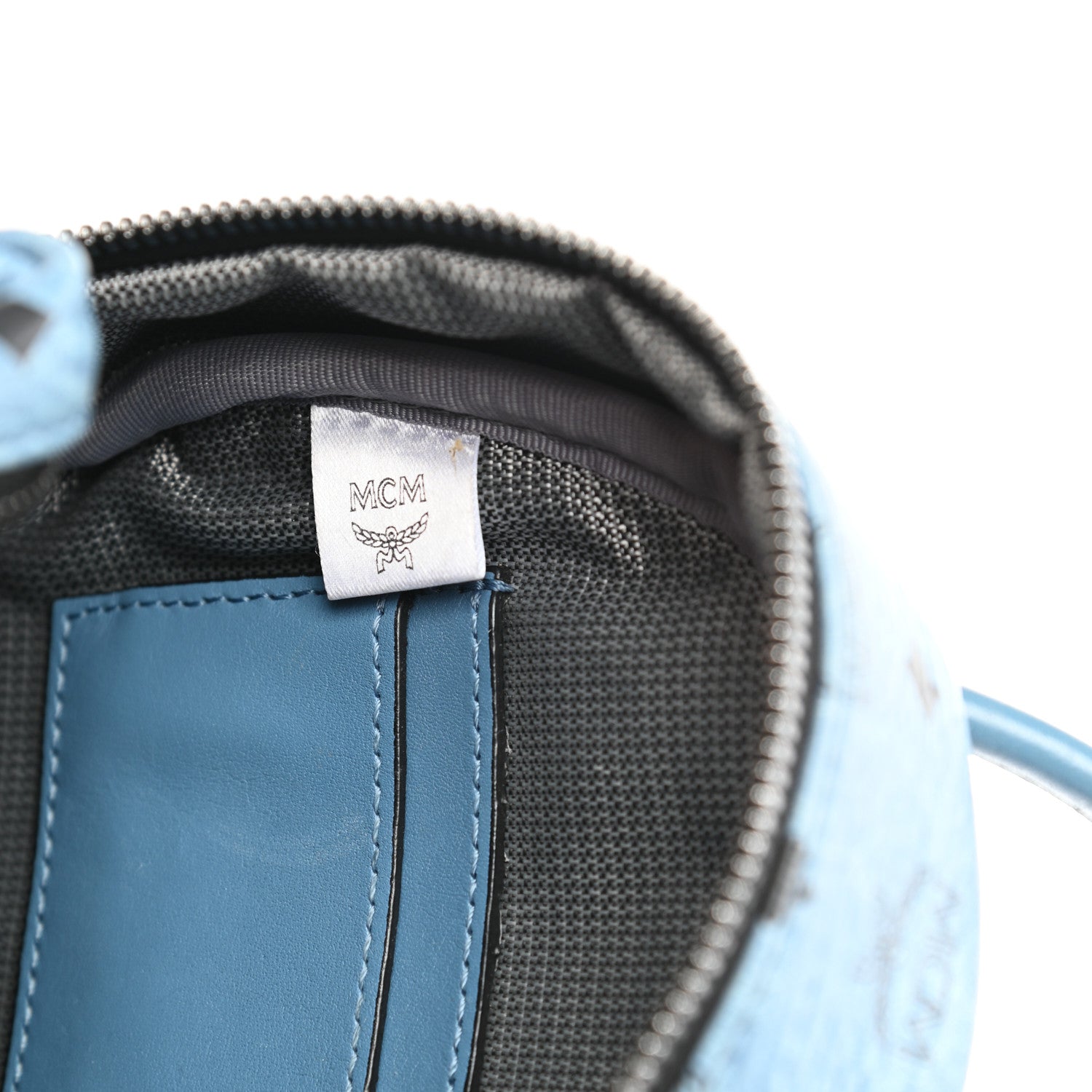 MCM Visetos Side Stud X-Mini Stark Bebe Boo Backpack Blue 6 of 9