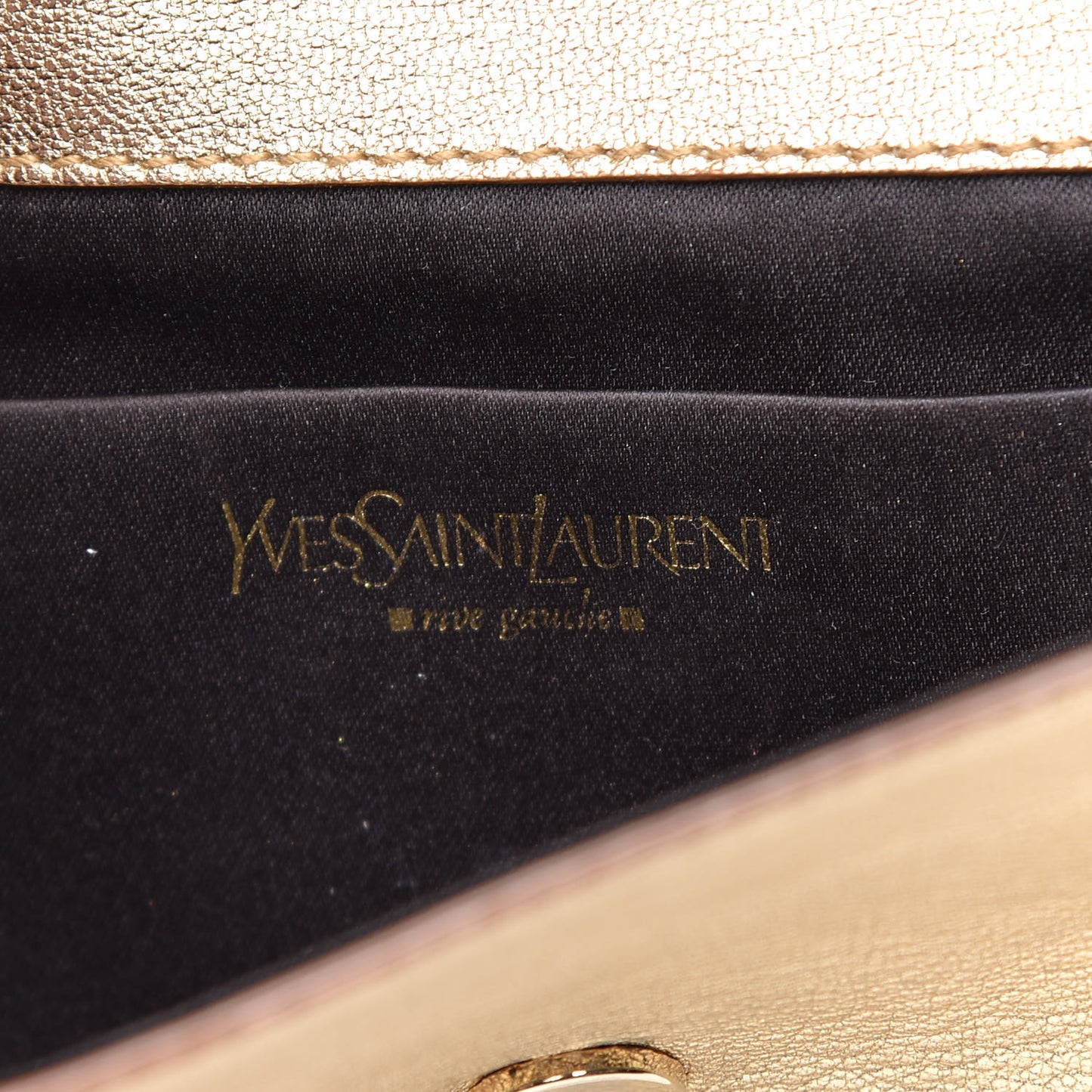 Metallic Goatskin Small Belle De Jour Clutch Gold