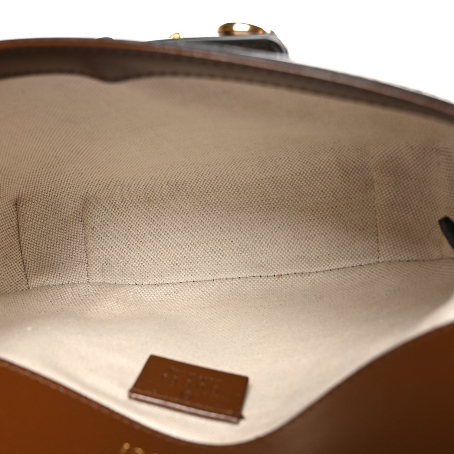 Gucci GG Supreme Monogram Web Mini Horsebit 1955 Shoulder Bag Beige Brown Sugar 5 of 11