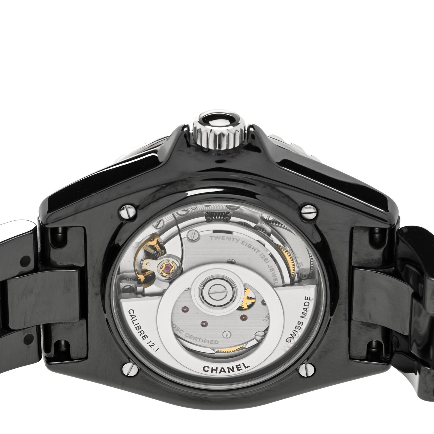 Stainless Steel Ceramic Diamond 38mm J12 Automatic Watch Black