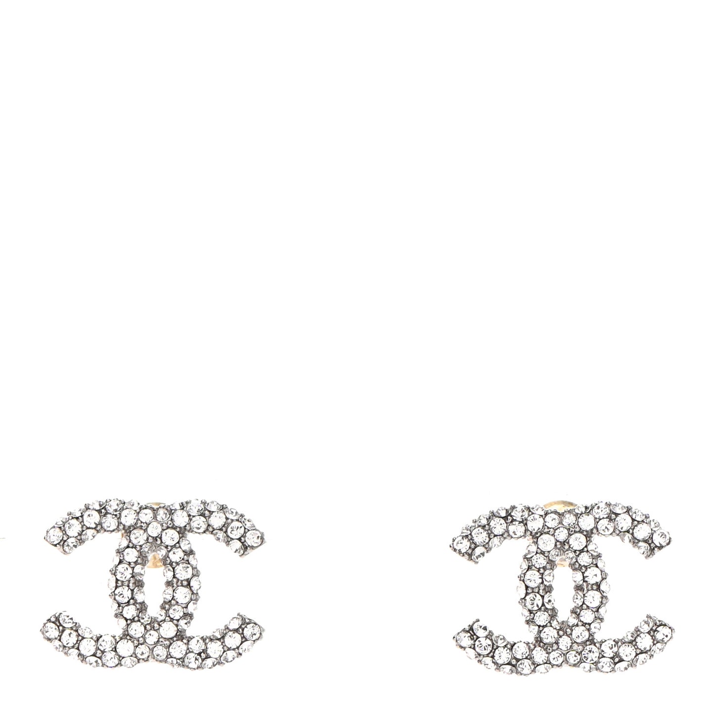 Crystal CC Earrings Silver