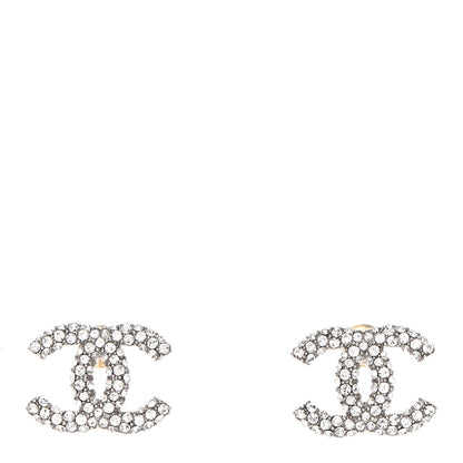 Chanel Crystal CC Earrings Silver 1 of 4