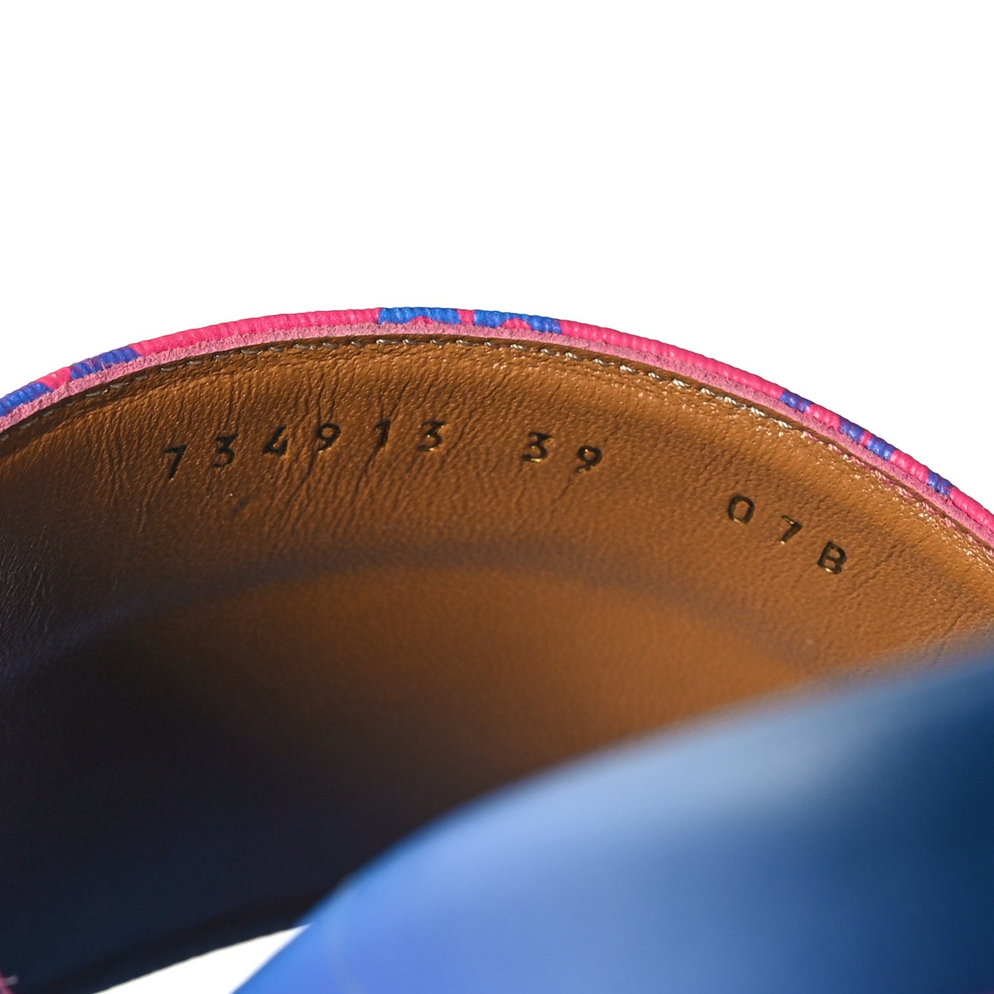 GG Supreme Joy Monogram Angelina Platform Slide Sandals 39 Fuxia Blue