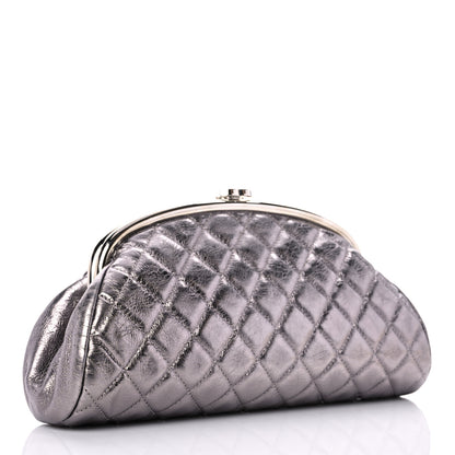 Chanel Metallic Aged Calfskin Quilted Timeless Clutch Silver 3 of 8