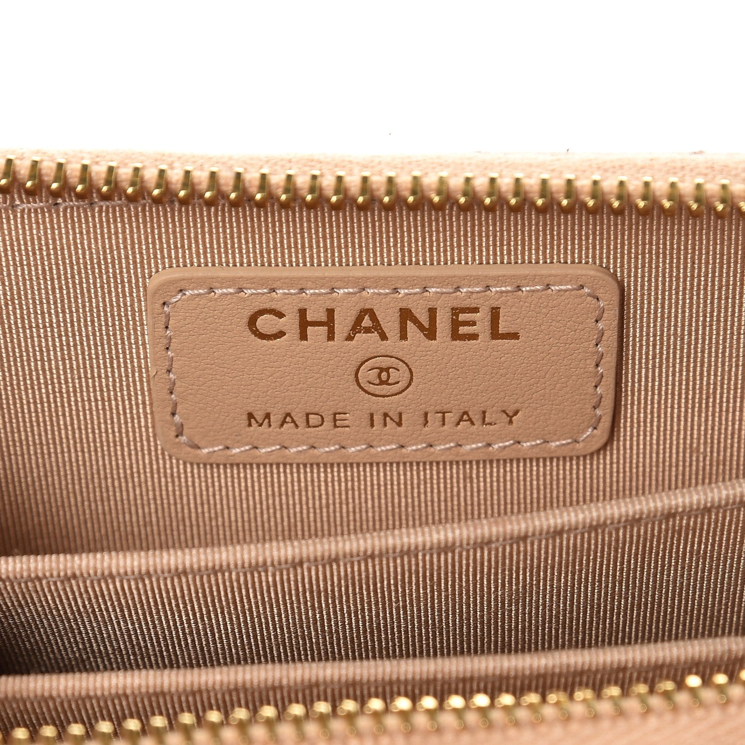 Chanel Caviar Quilted Zip Around Coin Purse Beige Clair 5 of 7