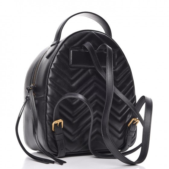 Calfskin Matelasse GG Marmont Backpack Black