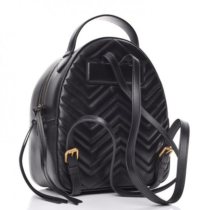 Gucci Calfskin Matelasse GG Marmont Backpack Black 3 of 7