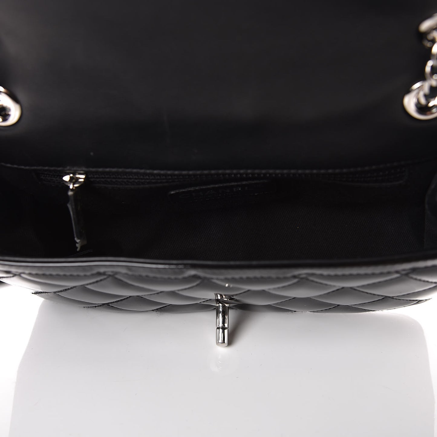 Patent Quilted Small Coco Shine Flap Black