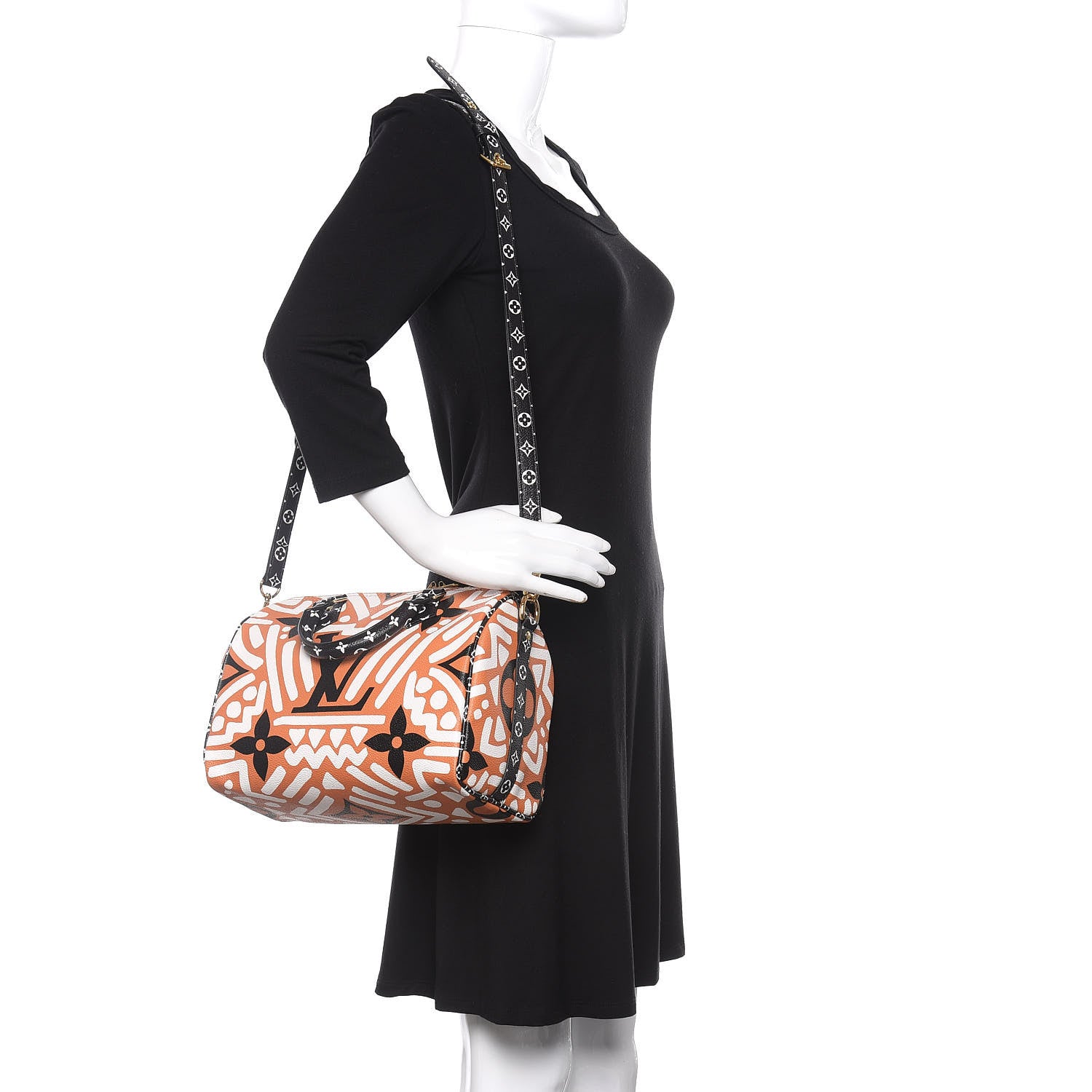 Louis Vuitton Monogram Giant Crafty Speedy Bandouliere 25 Creme Caramel 2 of 9